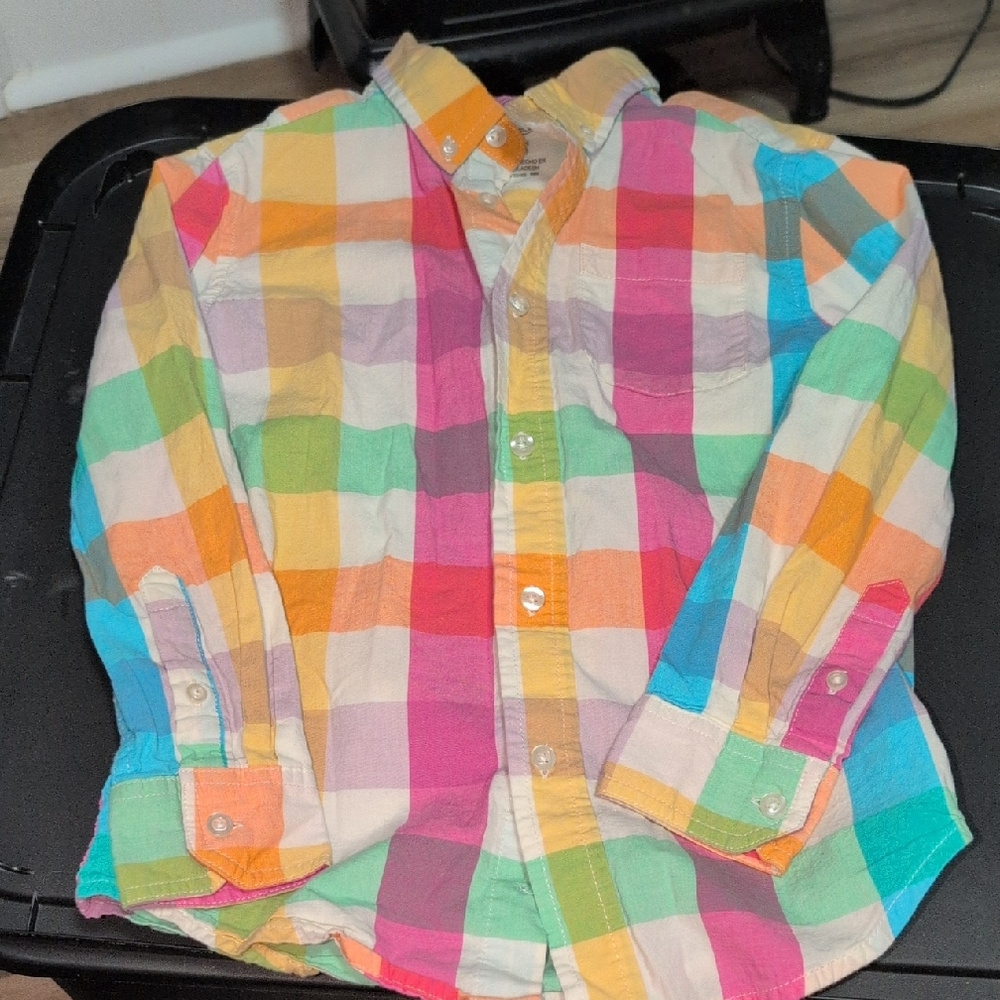 ❤️🔥10/$10❤️🔥 GUC Boys Wonder Nation Plaid Button Shirt Size S/CH (6-7) - Picture 1 of 2